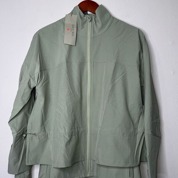 Sweaty Betty Fast Lane Running Jacket In Sage Green Size Medium - Picture 11 of 12